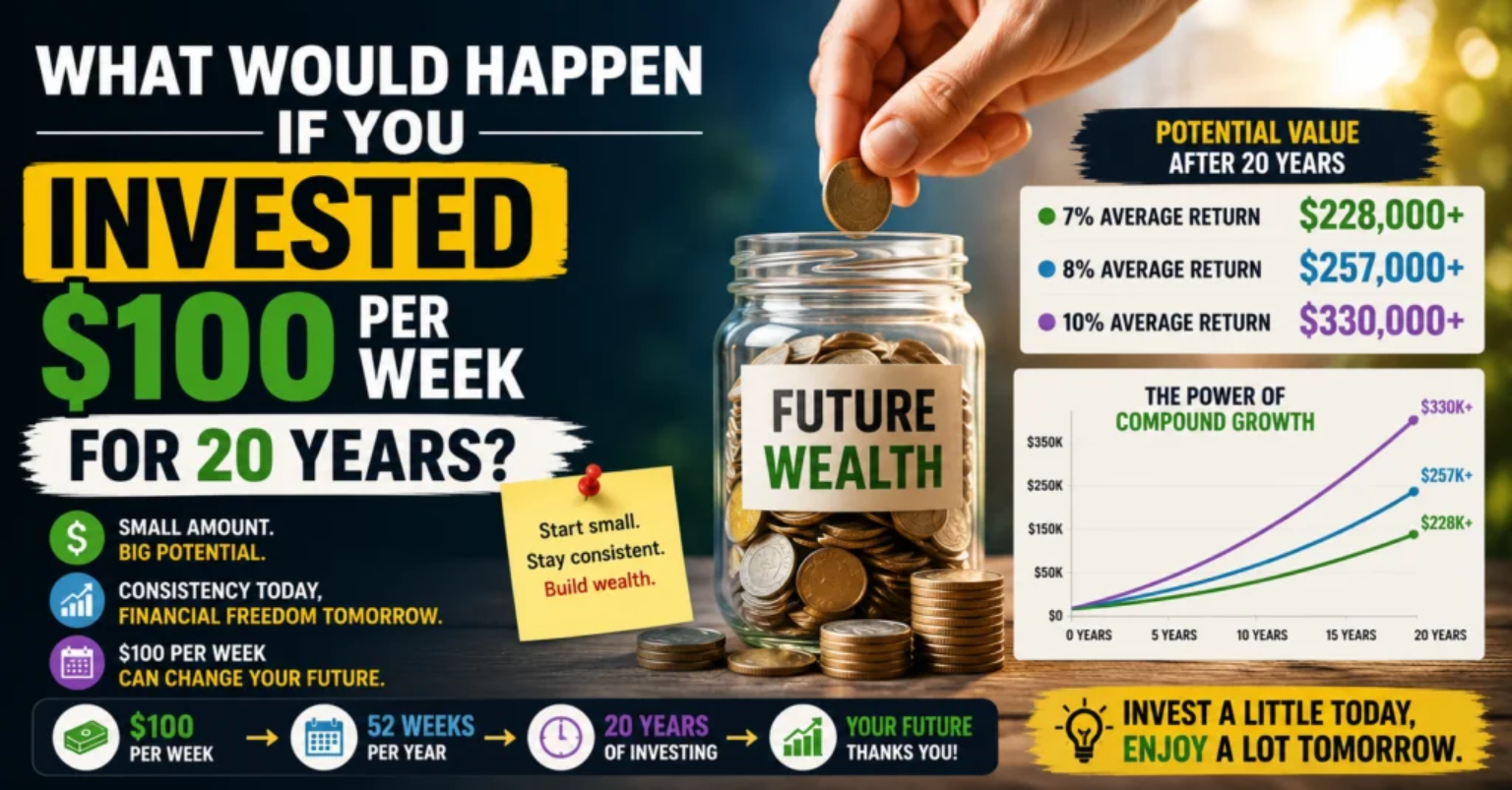 What Would Happen If You Invested $100 Per Week for 20 Years?