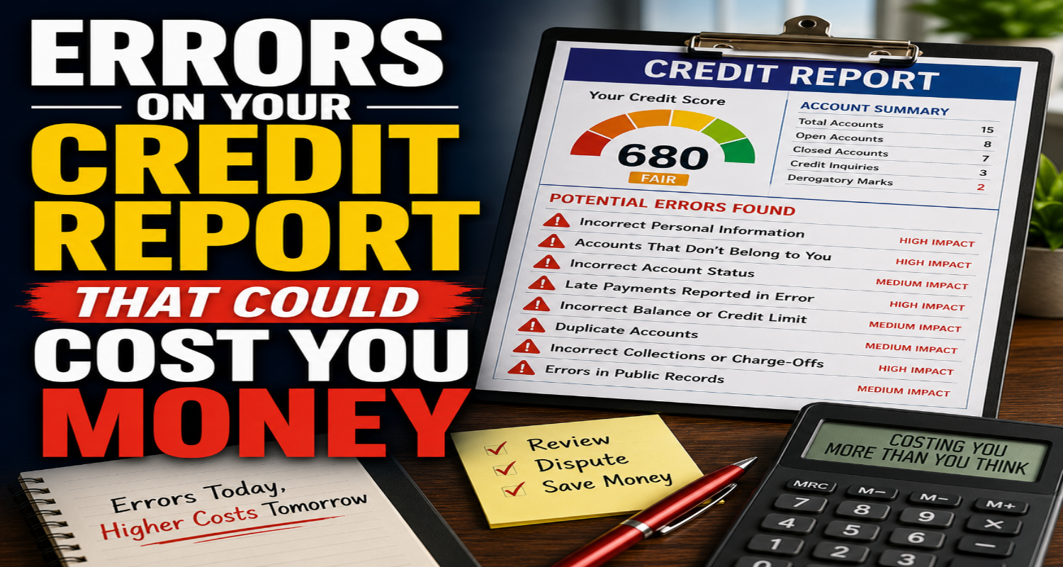 Errors on Your Credit Report That Could Cost You Money