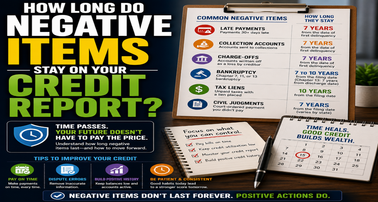 How Long Do Negative Items Stay on Your Credit Report?